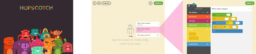 A few images of the Hopscotch Interface
